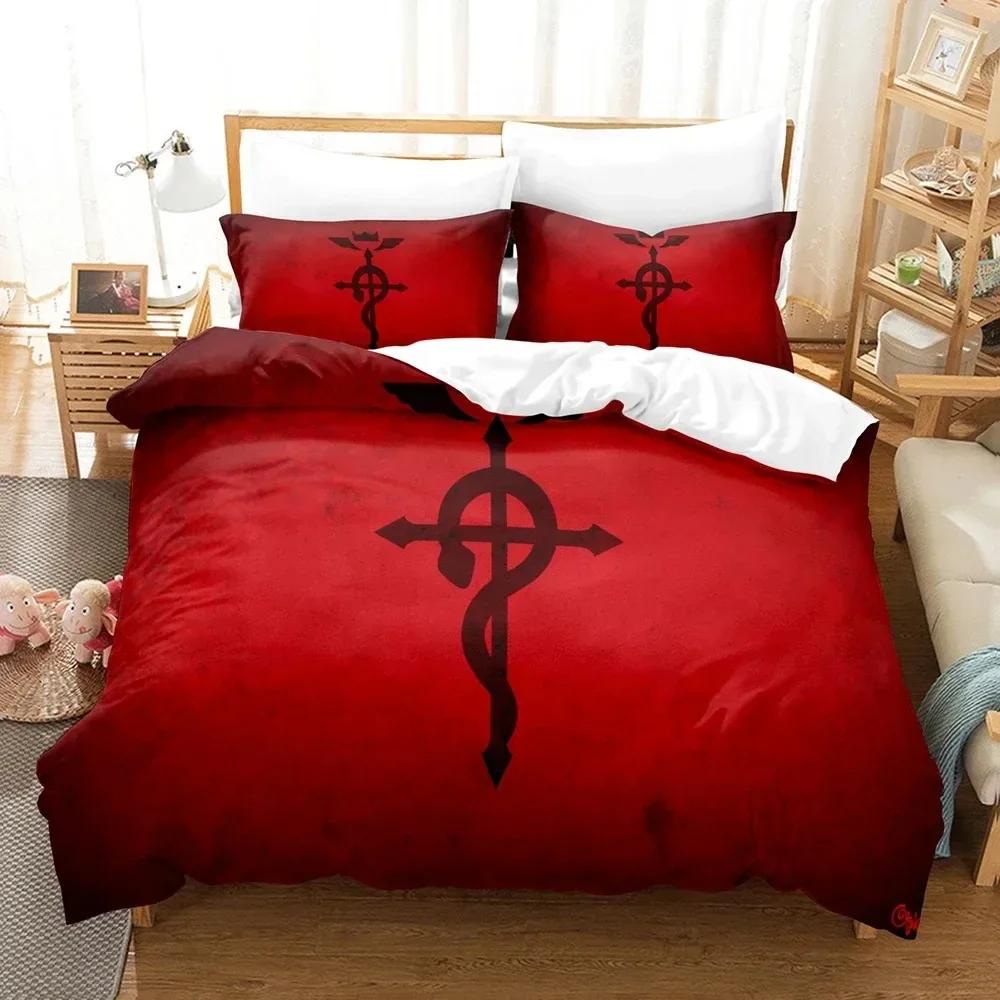 Anime Fullmetal Alchemist Bedding Set Duvet Cover Bedroom Comforter Single Twin King Size Quilt Cover Home Textile