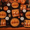 Decorative Disposable Plate Cup Set Pumpkin Pattern Disposable Utensils Set  Ghost Festival