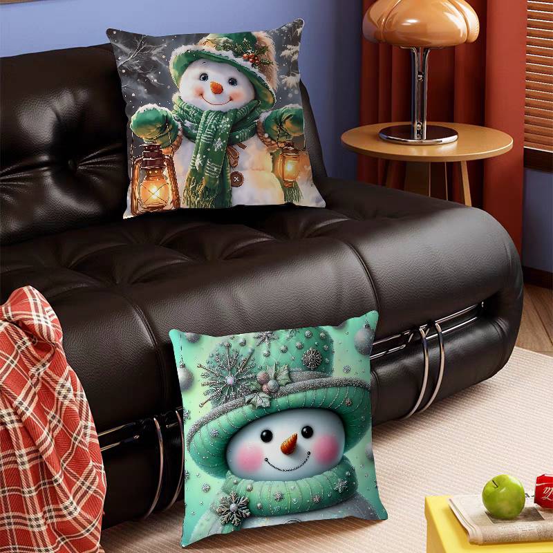 Christmas Snow-manS Cushion Cover Pillowcase Upholstery Sofa Throw Pillow Home Decor Pillowcas