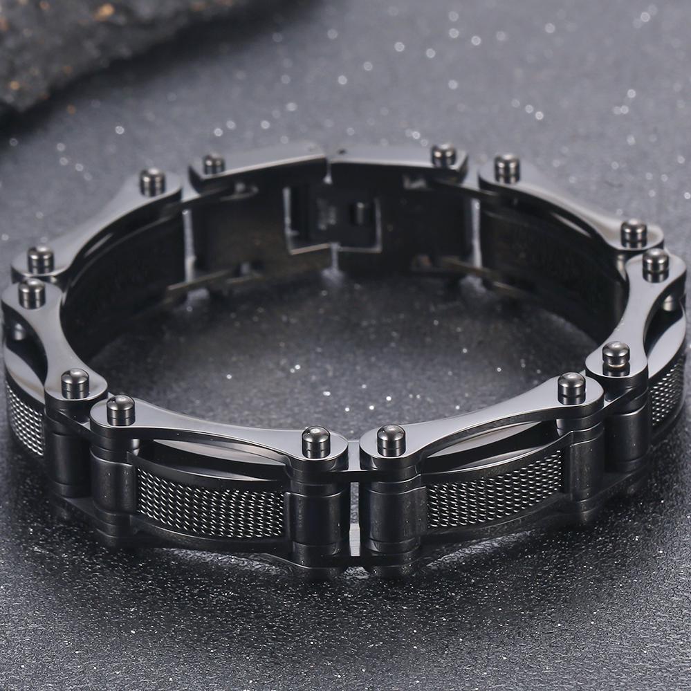 Браслет черного золота для мужчин, ширина 15 мм, цепочка из нержавеющей стали 316L, мужские украшения на запястье, подарки на день рождения для мальчиков и отцов