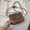 Ielgy Texture Trendy Fashion Retro Messenger Bag All-Match Simple Saddle Bag