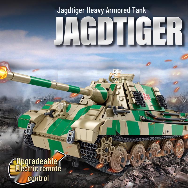 Cross-Compatible Lego WW2 Tiger T28 Heavy Battle Tank Fighter Building Blocks for Kids