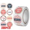 100-500pcs Thank You Paper Stickers Cookie Bag Cake Box Self-adhesive Sticker Christmas Party Gift Wrapping Supplies