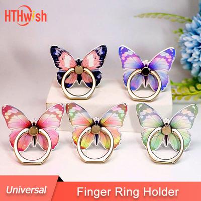 Красивый держатель для колец на палец в виде бабочки, роскошная подставка для мобильного телефона, универсальная ручка для смартфона, магнитный автомобильный кронштейн, аксессуары
