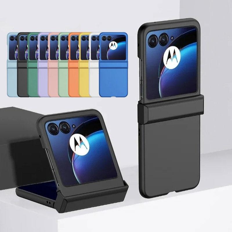 Жесткий чехол с покрытием под кожу для Motorola Razr 60 Pro 50 40 Ultra Razr + 2024 2025 Полная защита шарнира Конфетный цвет Матовая задняя крышка