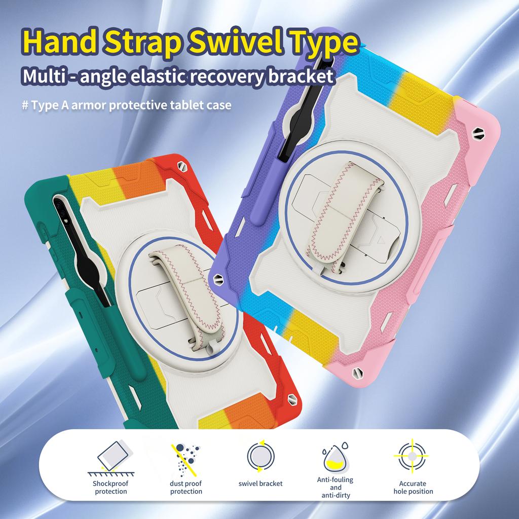 Heavy Duty Case Universal for Samsung Galaxy Tab S8 S7 Plus FE 12.4 SM-X800 X806 SM-T730 T735 T736 T970 T975 T976 Rotating Cover
