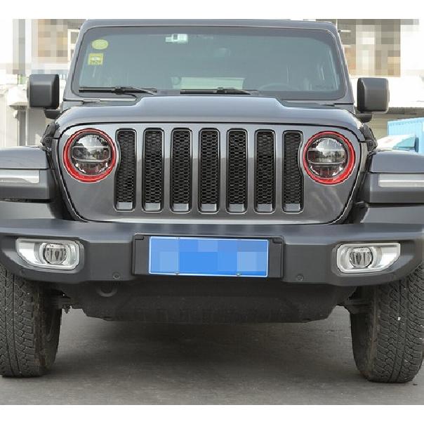Red Front Headlight Light Lamp Trim Cover Decor Bezels for Jeep Wrangler JL 18+