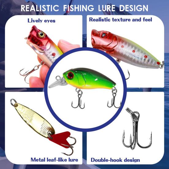 Рыболовный адвент-календарь 2025 для мужчин 24 дня до Рождества с 24 рыболовными приманками Набор приманок Рождественский подарок для папы, парня, рыбаков