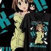 K-ON Аниме Юи Хирасава Графическая Футболка Унисекс Свободная Мягкий Хлопок Короткий Рукав Футболка Девушка из Манги Портрет Куклы Печать Повседневная Уличная Одежда Топ для Мужчин Женщин