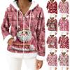 Women's Casual Fashion Long-Sleeved Zip-Up Fleece Hooded Cardigan