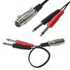 XLR Female To 6.35mm Mono Male Audio Y Splitter Cable, 1 XLR Female To 2 Dual 6.35mm Male 30cm (1.5m/3m) Stereo Mic Audio Converter Adapter Cable