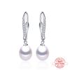 925 Sterling Silver Drop Earrings for Women Fashion Zircon Dangle Earrings Natural Freshwater Pearl Jewelry