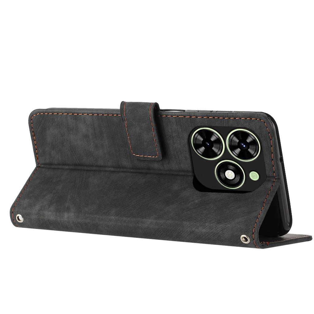 Для Infinix Smart 8 4G Кошелек Чехол из ПУ кожи С тиснением в виде линий Чехол для телефона Приятный на ощупь