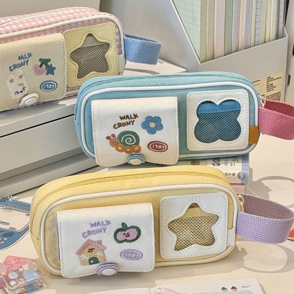 Large Capacity Pencil Case Star Picnic Series Stationery Bag Stationery Organizer School Office