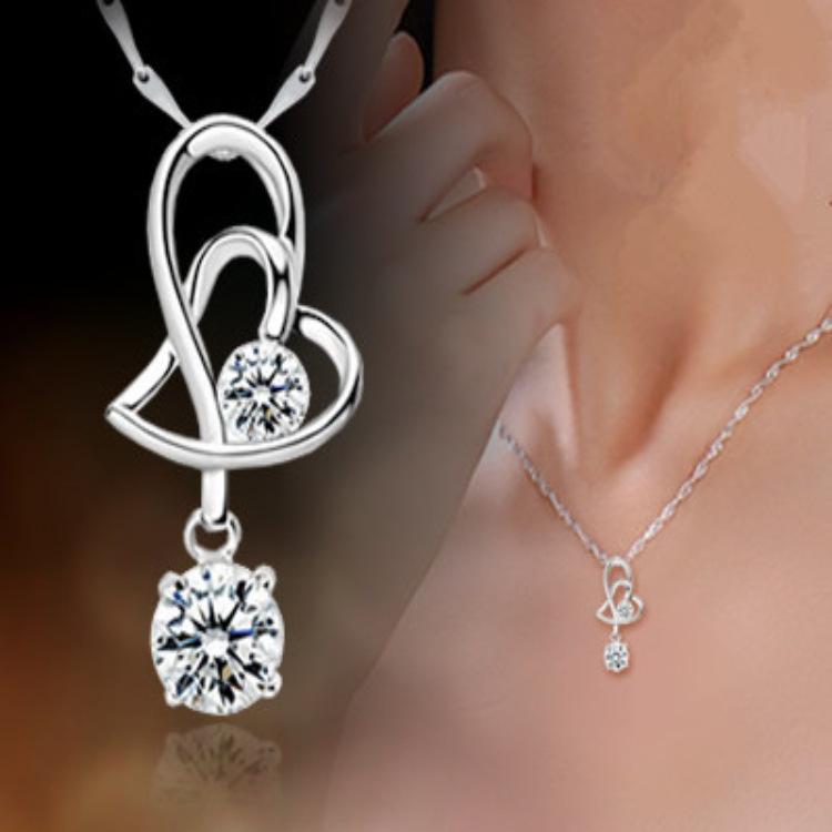 Weihua, Посеребренное ожерелье Heart Snuggle, Аксессуары, Безделушки, Популярные кулоны