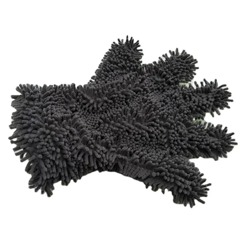 Специальные перчатки для мытья автомобиля из шенилла, двухсторонние перчатки для чистки автомобиля от насекомых из кораллов, плюшевые медвежьи лапки, принадлежности для чистки автомобиля