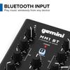 GEMINI DJ Mixer Portable 2ch Stereo Mixer MM1BT with Bluetooth Connection Function