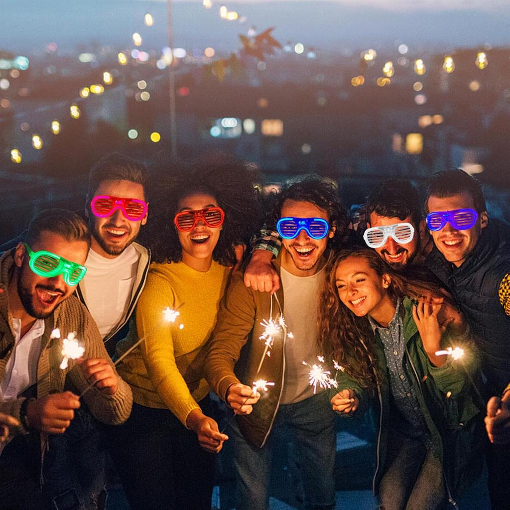 Wholesale Price Wedding Glasses Costumes Accessory Glasses Bar Dance Night Sunglasses Flashing Neon Shutter Glasses2