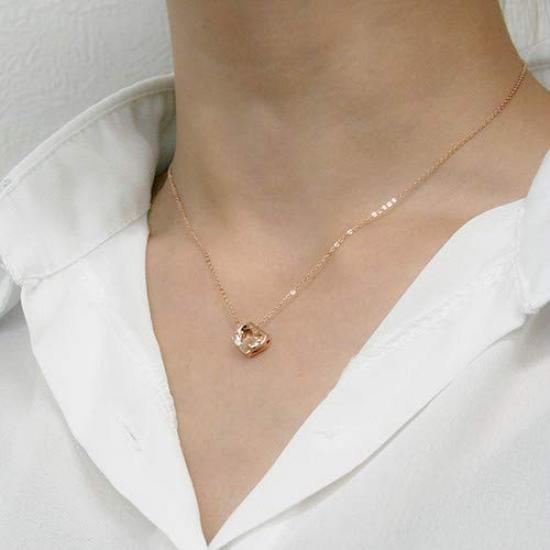 Ожерелье Hello Kitty 45th Anniversary Open Heart HelloKitty Sanrio Подвеска розовое золото [Белый клевер] для женщин SA45KT-N002PG