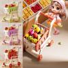 32PCS/Set Simulation Design Kitchen Toy Multicolor Role Playing Toy Shopping Cart Toy 4-6 Years Old