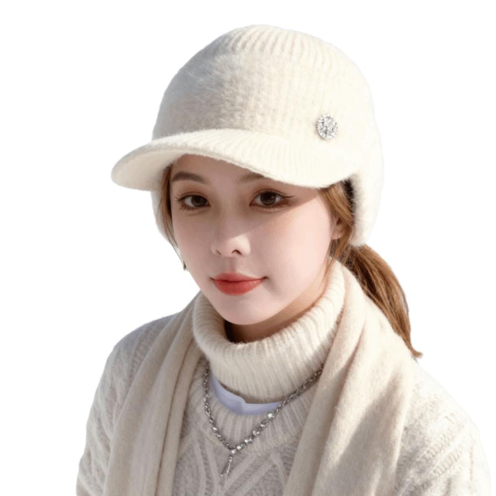 Warm Knitted Hat Thickened Ponytail Hat Fashion Winter Hat  for Women