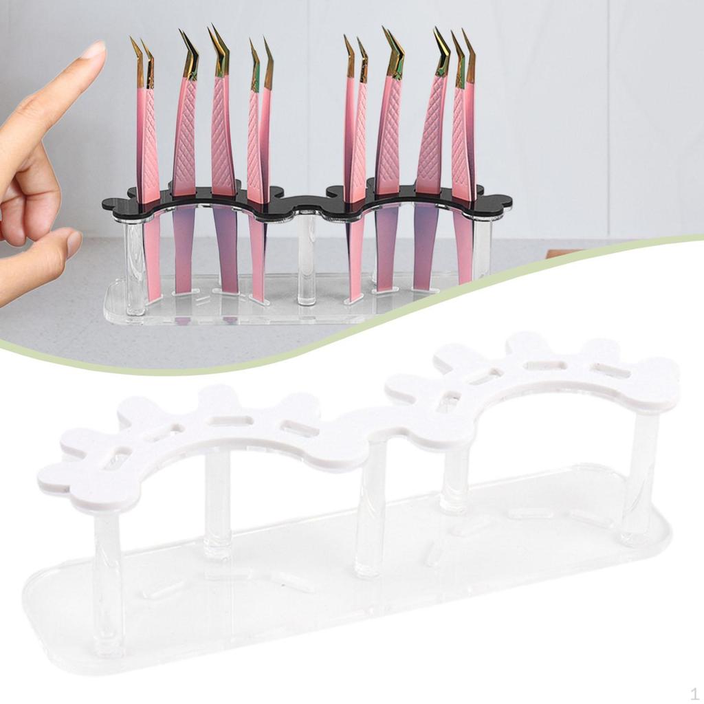 Eyelash Extension Tweezers Holder Double Slots Supplies Organizer Stand