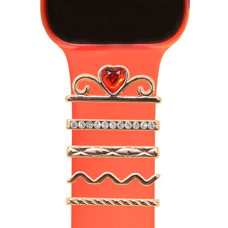Universal Smart Watch Band Charms Metal Decorative Charms Loops Watch Strap Ornaments with Rhinestone (without Strap)
