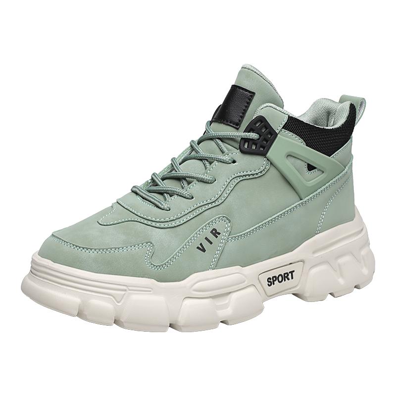 Trend Men's Autumn Mountaineering New Motorcycle Boots Outdoor Thick Soled Wear-resistant Lace Up Work Casual Sneakers Shoes