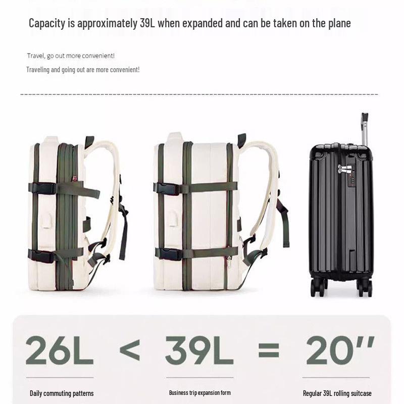 Раскладывающийся двойной плечевой рюкзак - Унисекс ручная кладь с многослойным хранением и отделением для ноутбука, Сверхбольшая вместимость
