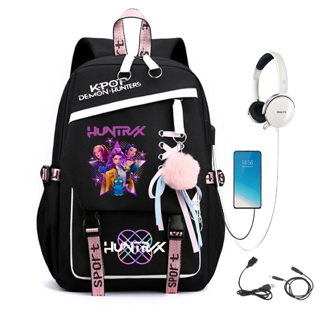 Рюкзак в стиле колледжа, в тренде, охотник на ведьм, корейская версия, многофункциональный, USB, большой вместимости, студенческая сумка