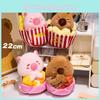 Lotus Capybara Popcorn Fries Plush Toy Cartoon Stuffed Doll Gift Decoration