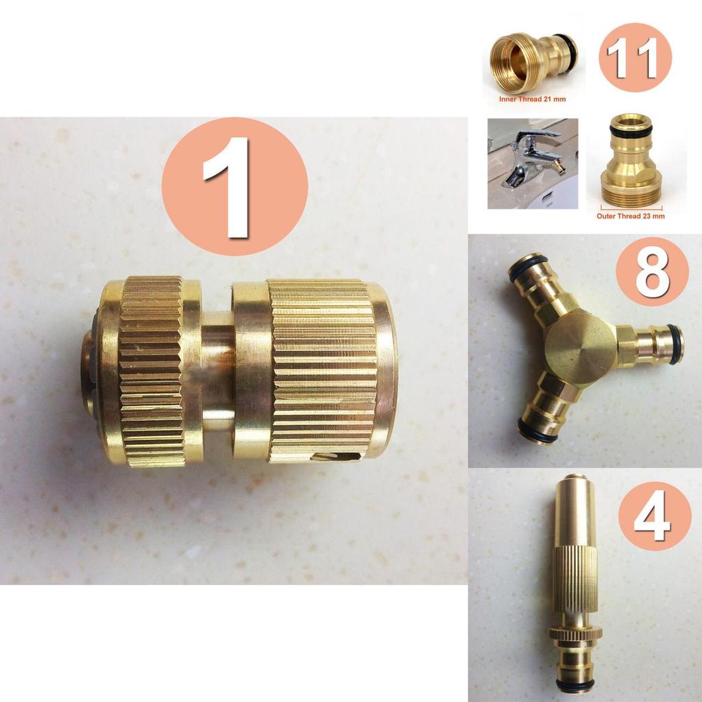 Rustresistant Brass Garden Pipe Connector With Quick Fit Fitting And Handy Switch Nozzle