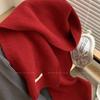 Pure Wool Over Red New Scarf Women's Winter Christmas Cashmere Knitted Wool Scarf Versatile Warm