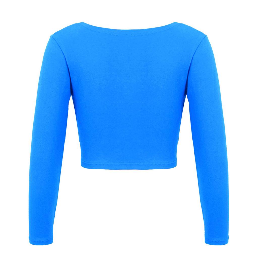 Девочки Длинный рукав V-образный вырез Узел спереди Однотонная Танцевальная куртка Длинный рукав Теплый Балетный костюм