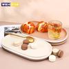 Dessert Tray Stackable Oval Food Serving Tray Free Spit Bone Dish Snack Plate Reusable Smooth Edge Food Plate For Kitchen