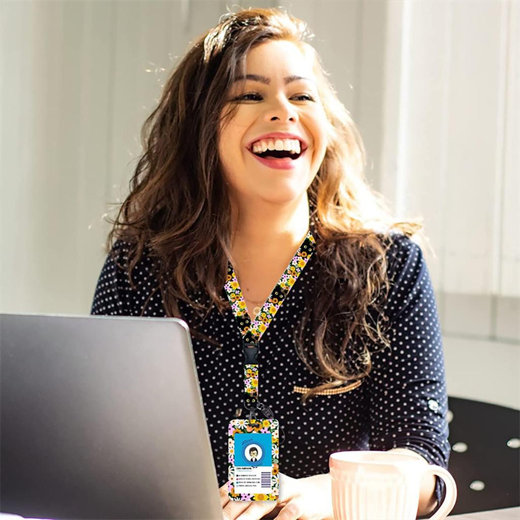 Держатель для удостоверения личности Yousheng с ремешком для учителя, вертикальным ремешком для бейджа и брелком для медсестер, учителей, сотрудников службы безопасности