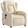 VidaXL Fauteuil inclinable de massage électrique crème tissu 3204479