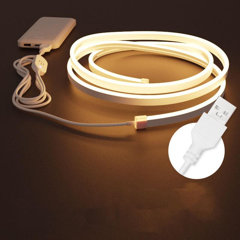 Светодиодная лента Неоновый свет USB DC 5V Дом DIY Неоновая вывеска Водонепроницаемая Гибкая Лента Веревка Трубка Для Спальни Шкафа Подсветка Декорация