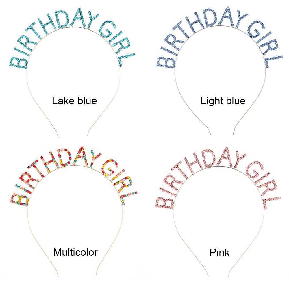 Fashion Rhinestone Metal Alloy Birthday Party Tiara Birthday Girl Headband Hair Hoop Princess Crown