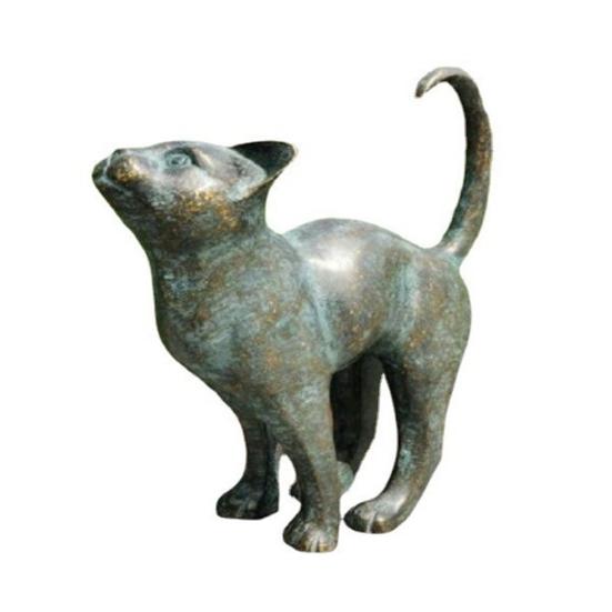 Юшэн Ретро Фигурка Кота Смола Кот со Статуэткой Бабочки В помещении На открытом воздухе Художественная Скульптура Кота для Книжных полок Садов Офисов Украшение