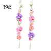 Decorative Floral Stole for Weddings Flower Graduation Leis, Artificial Satin Ribbon Grad Stole, Senior Tropical Gift Box Decoration Leis with Tassel