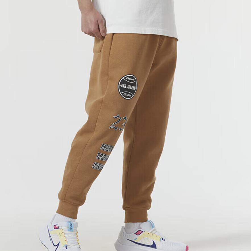 Jordan Трикотажные штаны Jogger Knit со шнуровкой и принтом, мужские низы, темно-коричневые, FN4620-231