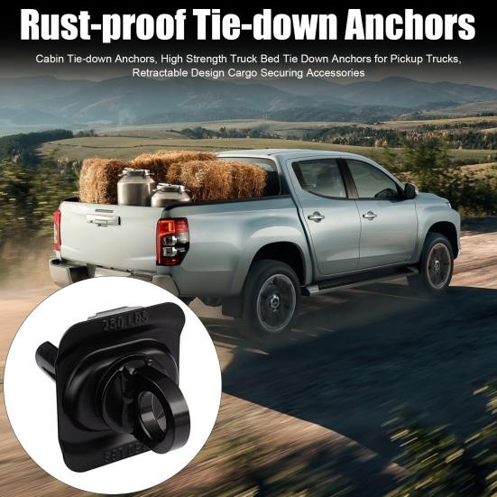 Cabin Tie-down Anchors, High Strength Truck Bed Tie Down Anchors for Pickup Trucks, Retractable Design Cargo Securing Accessories