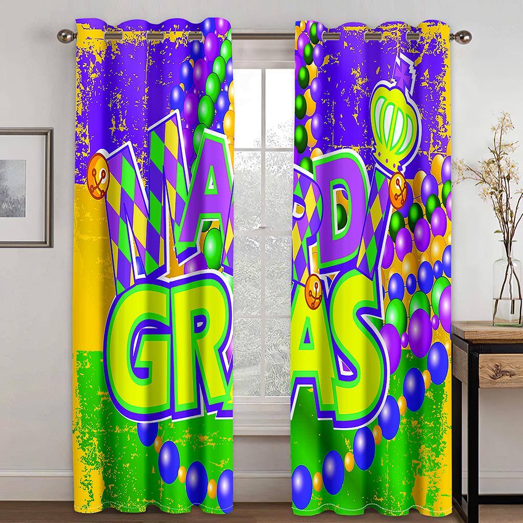 Floral Butterfly Print Drapes Grommet Curtains for Bedroom Living Room Decor with Hooks Rod Pocket