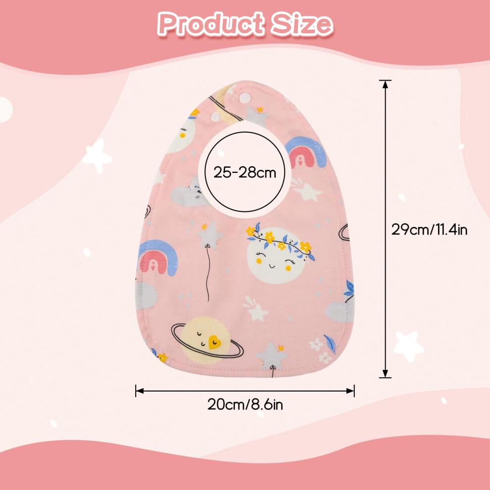 Yafane Baby Dribble Bibs Waterproof Absorbent Cotton Drool Bibs for Baby Boys Girls Unisex Bibs Toddlers Infants for Feeding and Teething 10 Pack (Pi