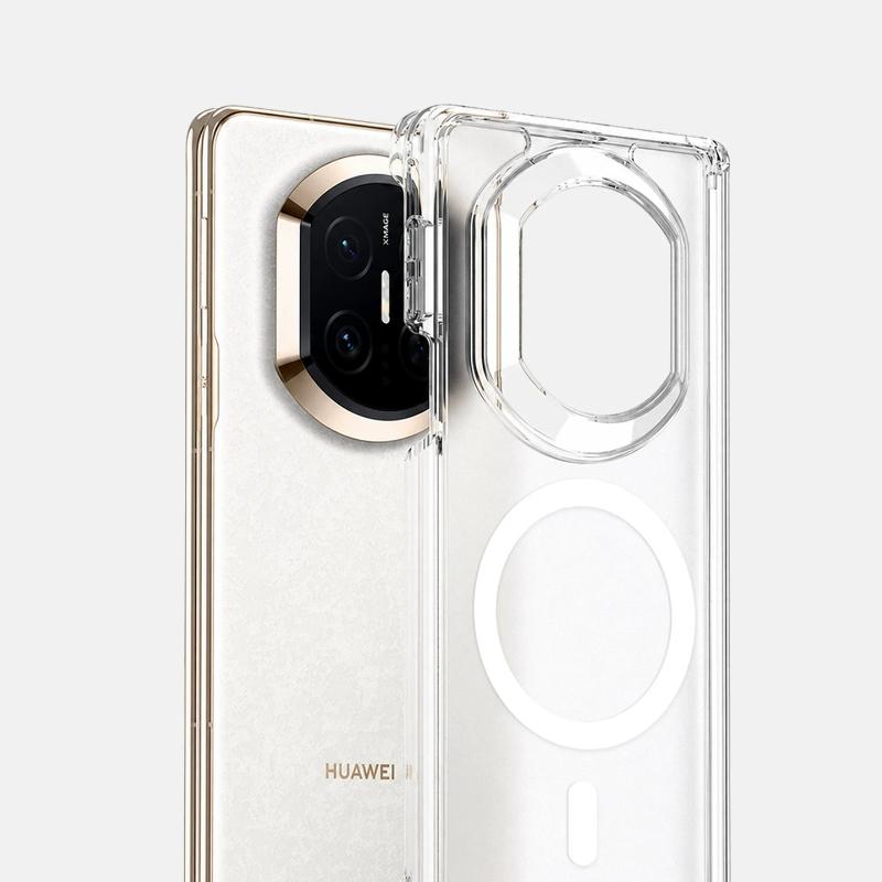 Чехол для Huawei Mate X7 Магнитный Матовый Прозрачный AG Skin Feel Жесткий Чехол Оснащенный Защитой Центрального Шарнира Задняя Крышка