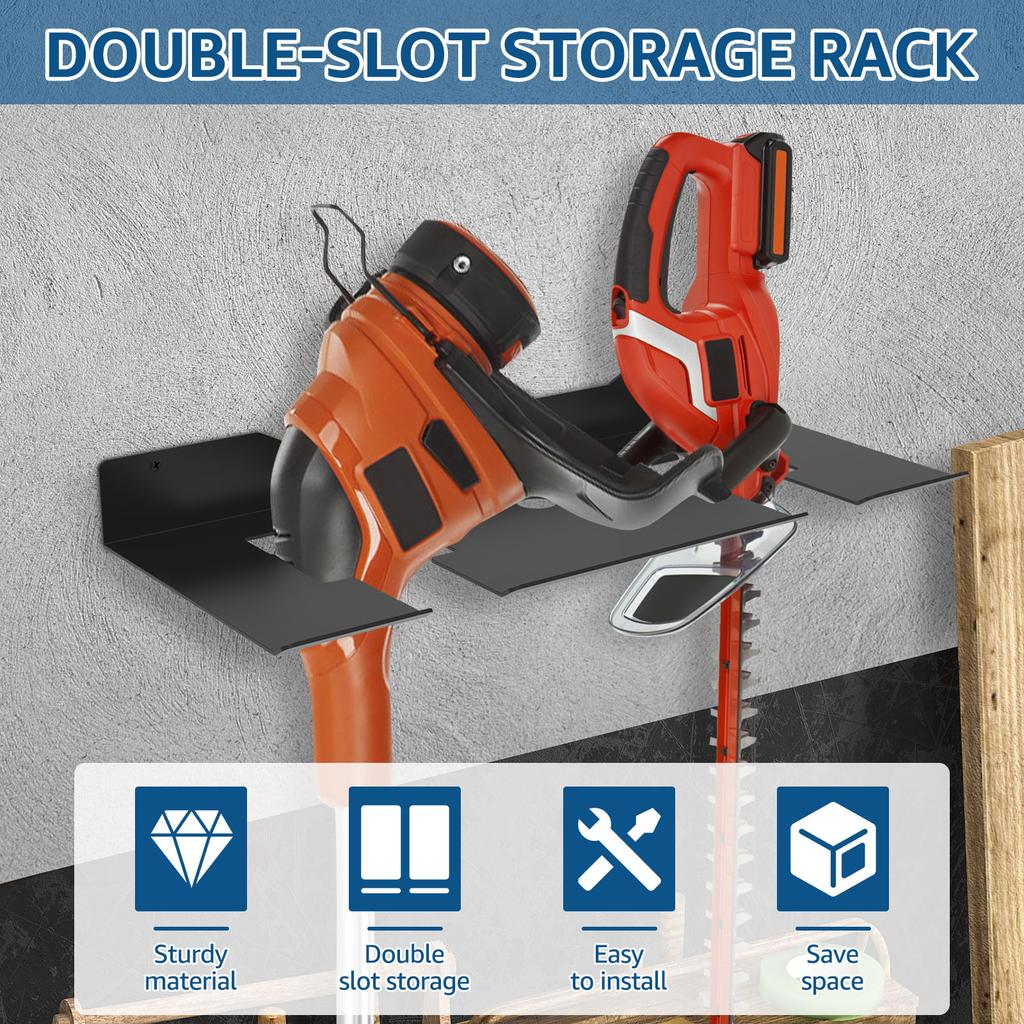 Wall Mounted Trimmer Rack Garden Power Tool Hanger Weed Whackers Holder Multipurpose Trimmer Hanger Space Saving Garage Hook
