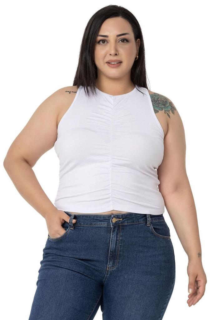 Women's Style Big Size Body Plus Size Halter Neck Mink Body With Draped Front And Sides