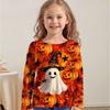 Kids Crew Neck Long Sleeve T‑Shirt, Fun Halloween 3D Print Casual Loose Halloween Party Daily Wear Tops for Children