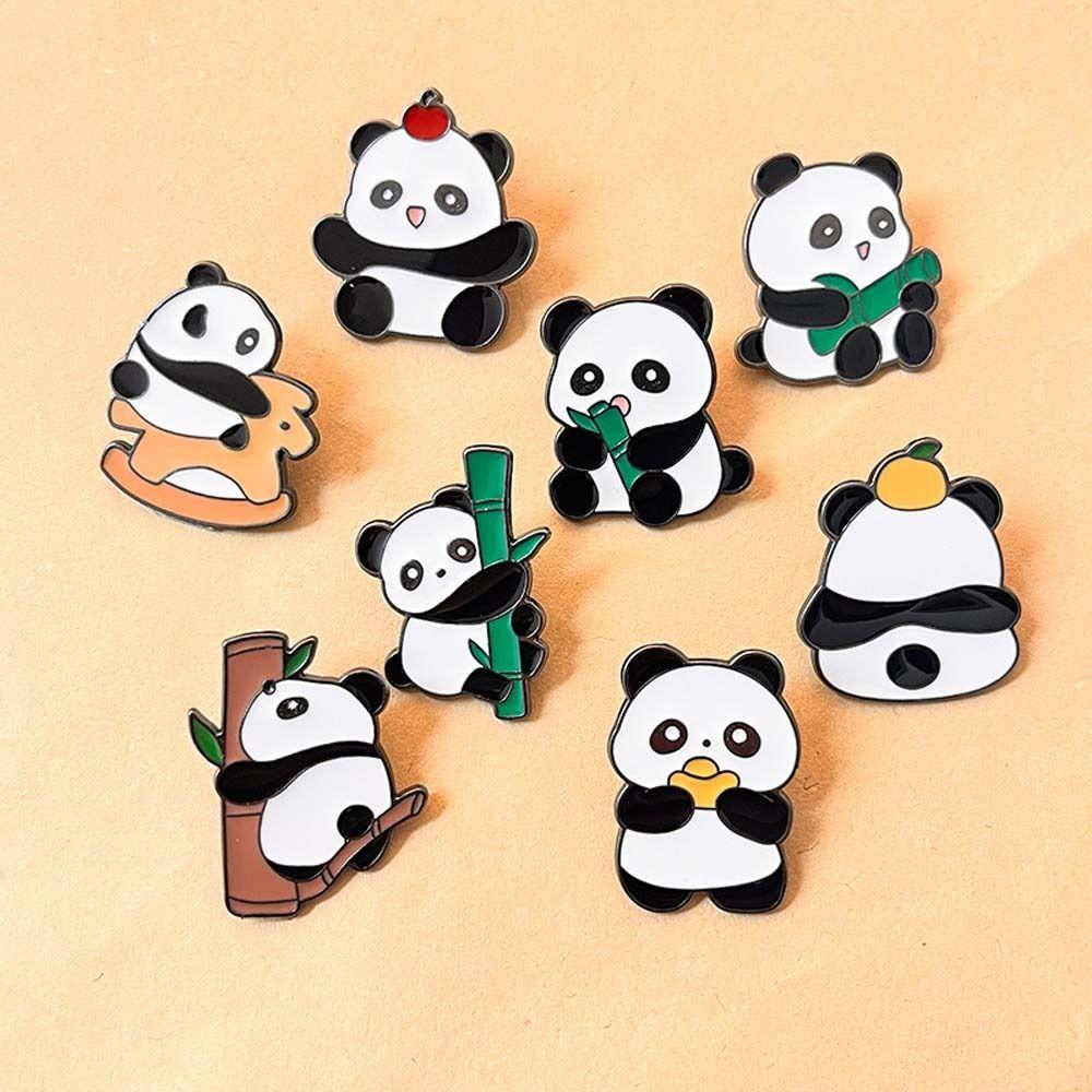 Fashion Jewelry Panda Lapel Pin Animal Shape Cartoon Panda Badge Cute Panda Brooch  Lady/Girls